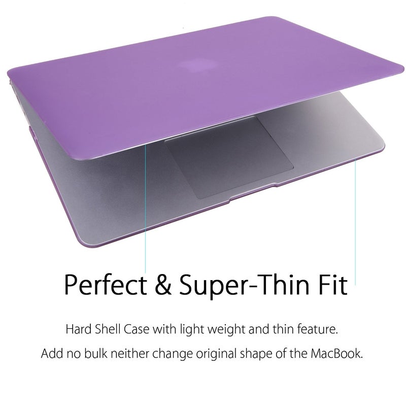 UESWILL Smooth Matte Hard Shell Case Cover Compatible with 2010-2017 Release MacBook Air 13 inch (Model A1466 / A1369) + Microfibre Cleaning Cloth, Purple - Image 4